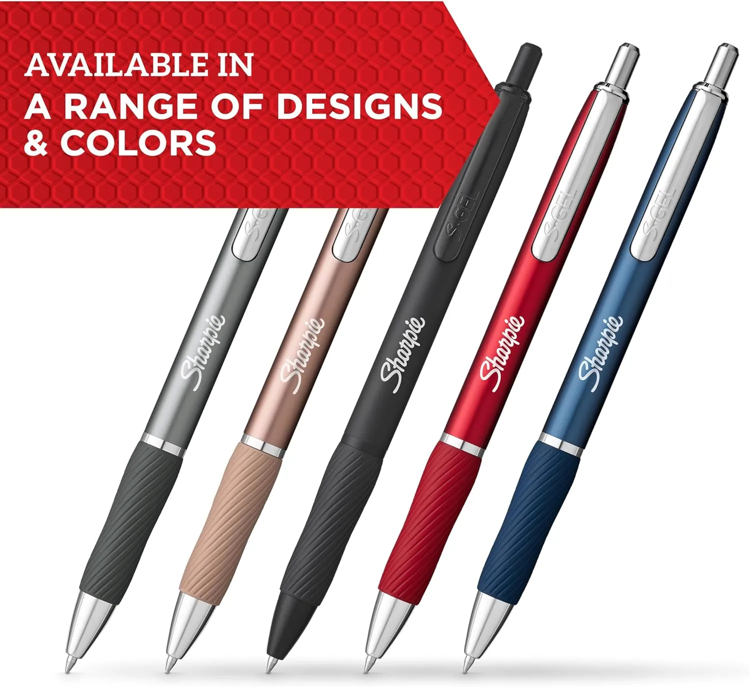 SHARPIE S-Gel Gel Pens, Sleek Metal Barrel, Medium Point (0.7 mm), 12 Count