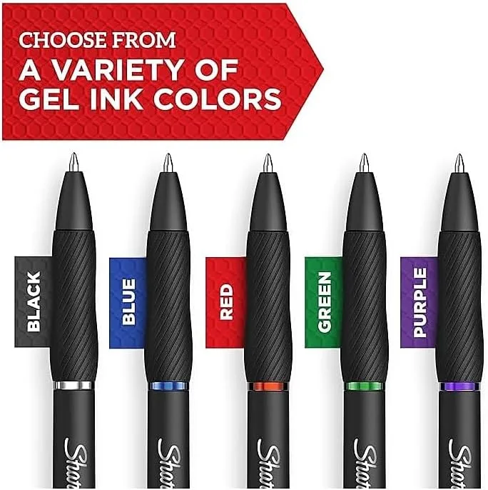 Sharpie® S-Gel Fashion Barrel Gel Pens, Medium Point, 0.7 mm, Assorted Barrel, Assorted Ink, Pack Of 12 Pens