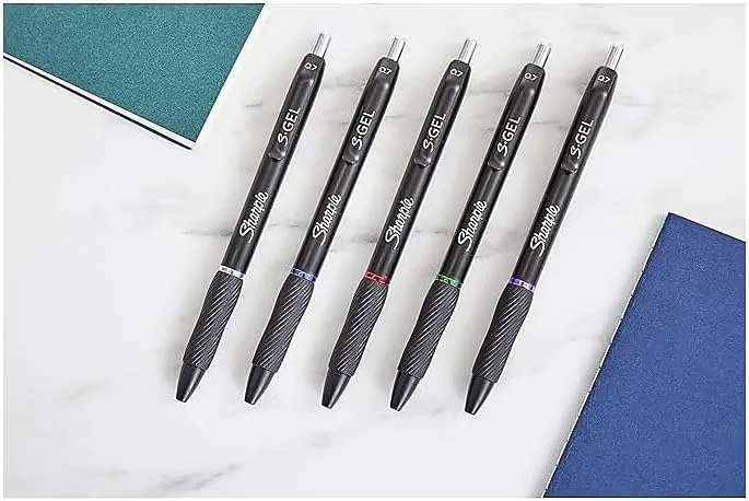 Sharpie® S-Gel Fashion Barrel Gel Pens, Medium Point, 0.7 mm, Assorted Barrel, Assorted Ink, Pack Of 12 Pens