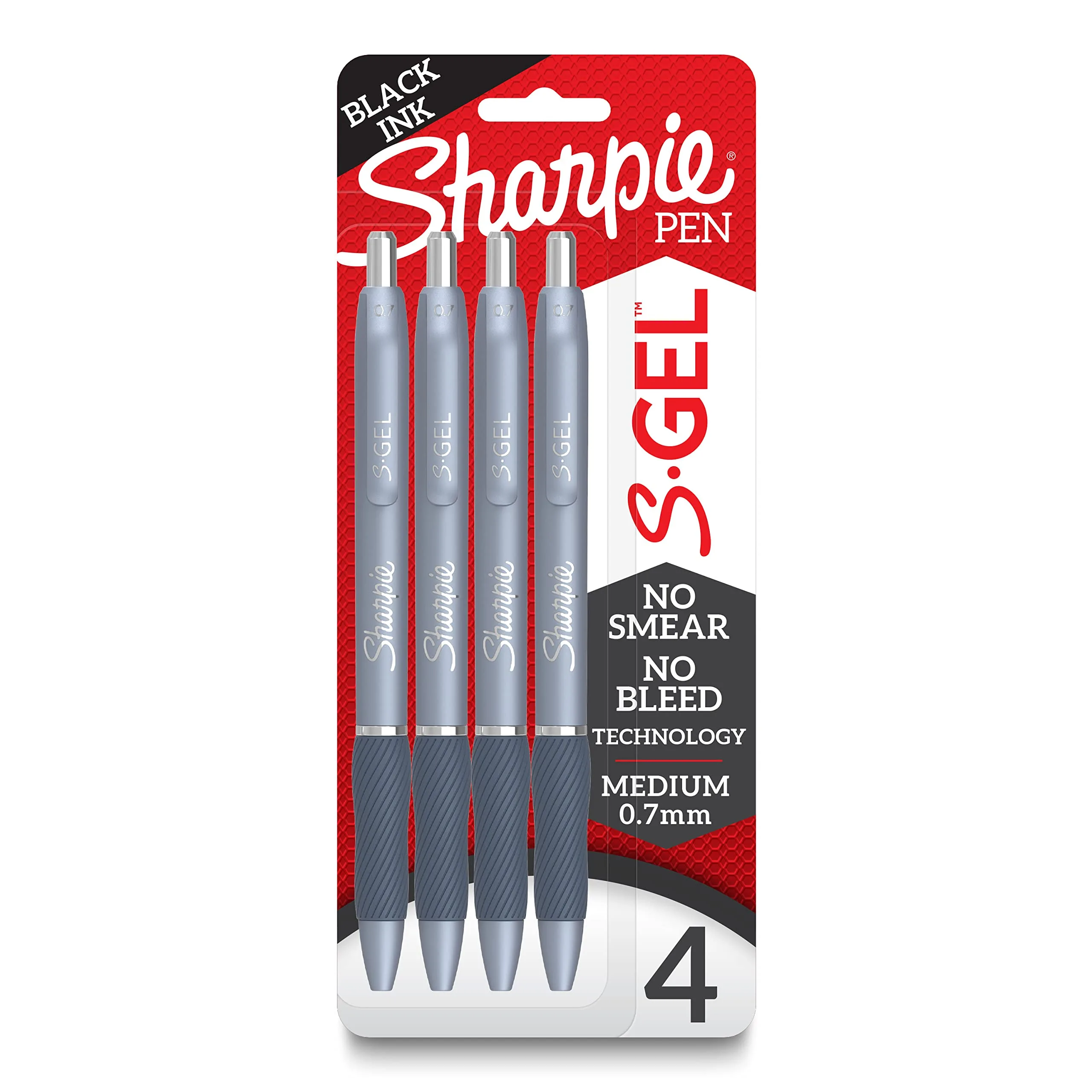 SHARPIE S-Gel Fashion Barrel Gel Pens, Medium Point (0.7mm), Black Ink