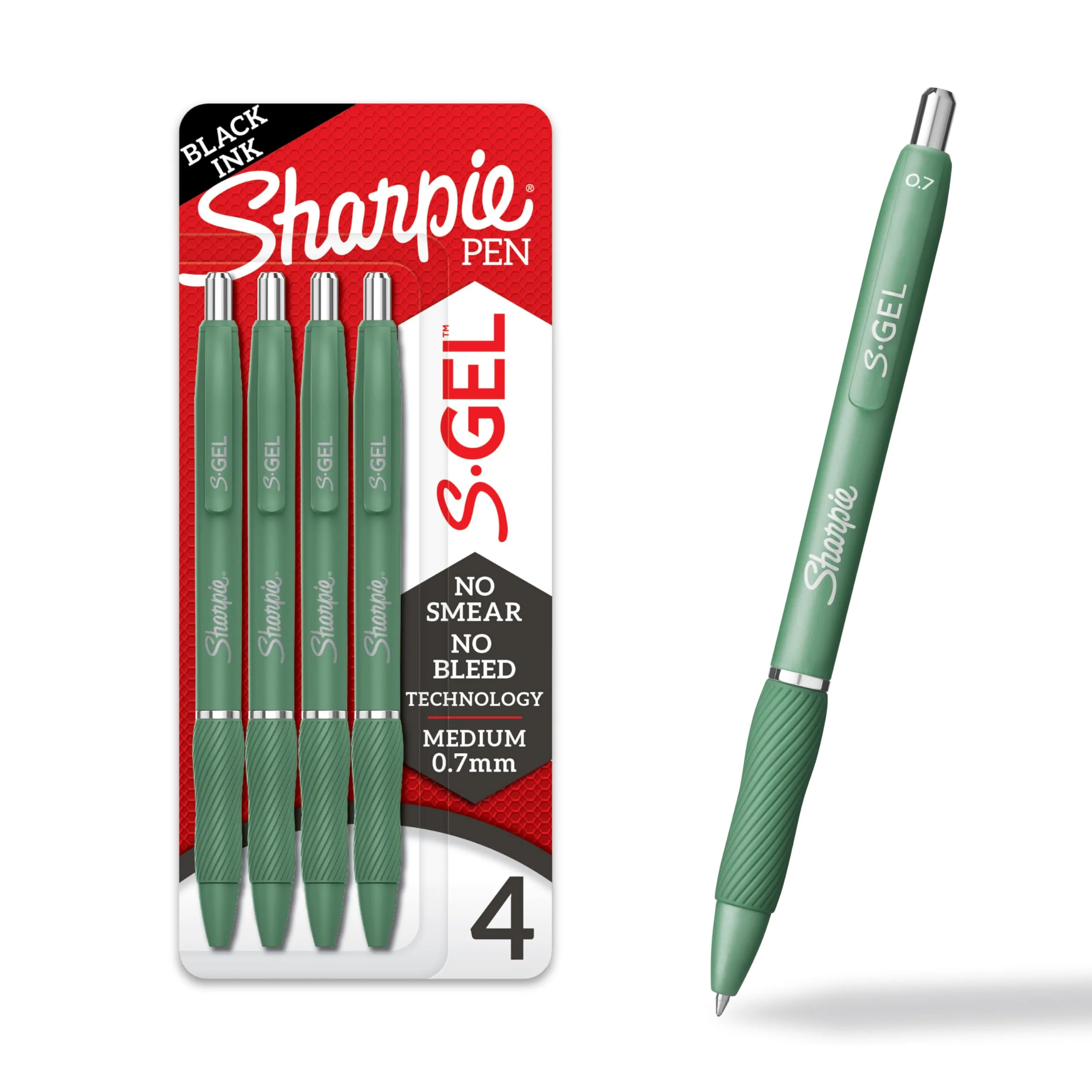 SHARPIE S-Gel Fashion Barrel Gel Pens, Medium Point (0.7mm), Black Ink