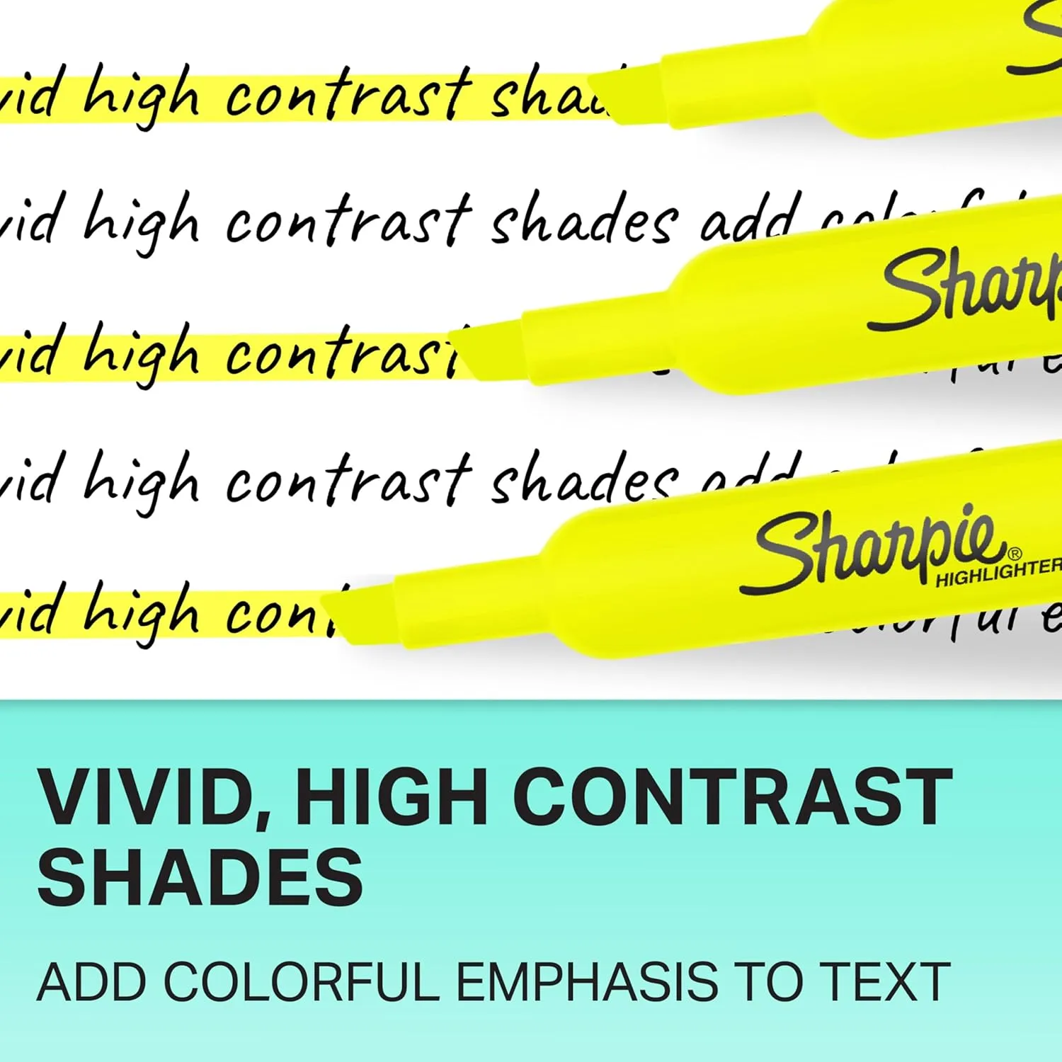 Sharpie Tank Style Highlighters, Chisel Tip, Fluorescent Blue, Box of 12