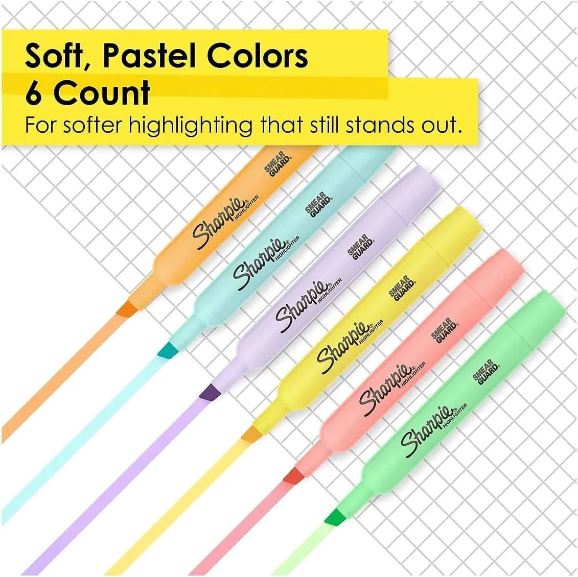 Sharpie Tank Highlighters, Chisel Tip, Assorted Colors, 6/Pack (2157488)