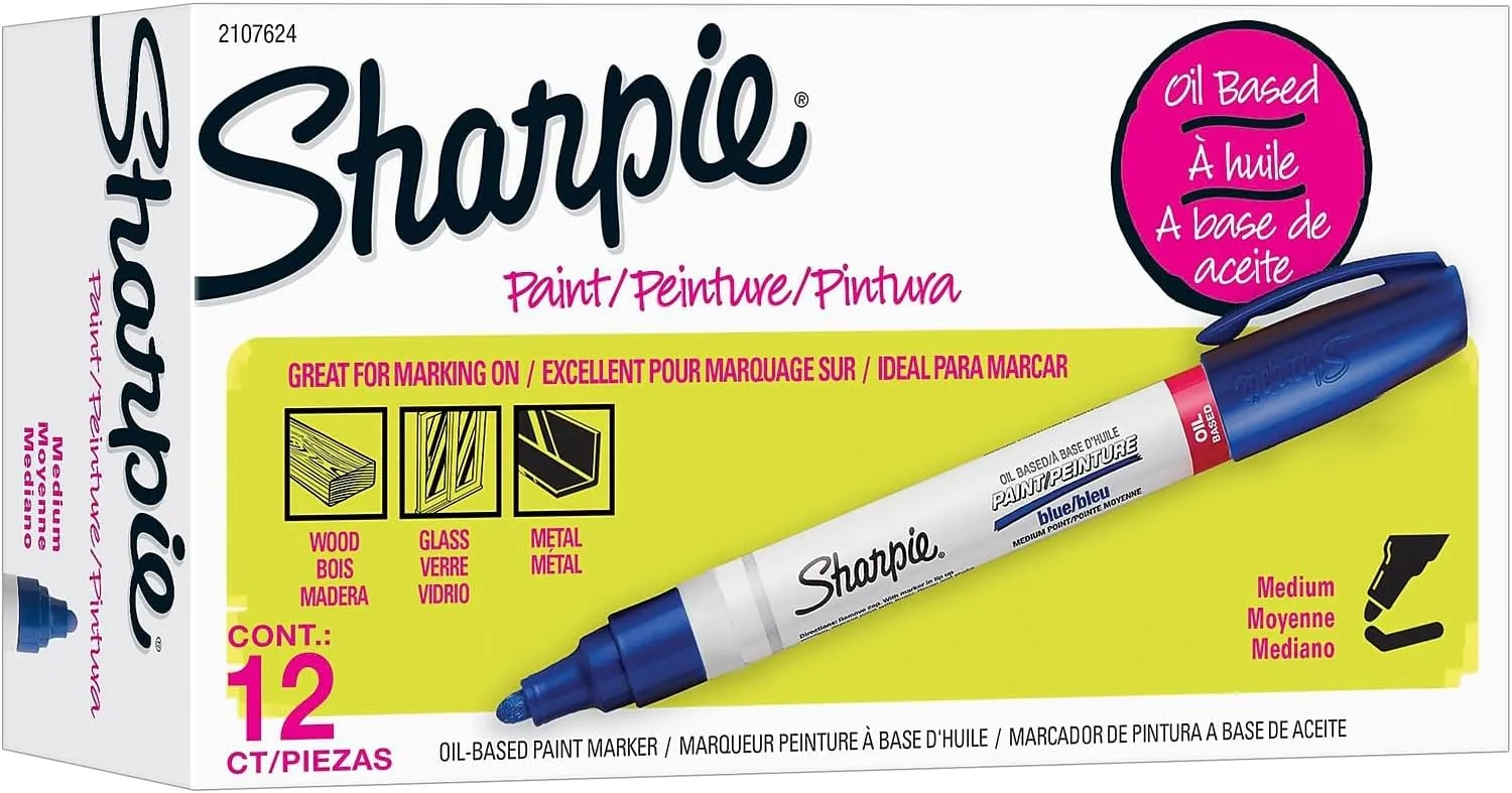 Sharpie Tank Paint Marker, Medium Tip, Blue, 12/Pack (2107624)