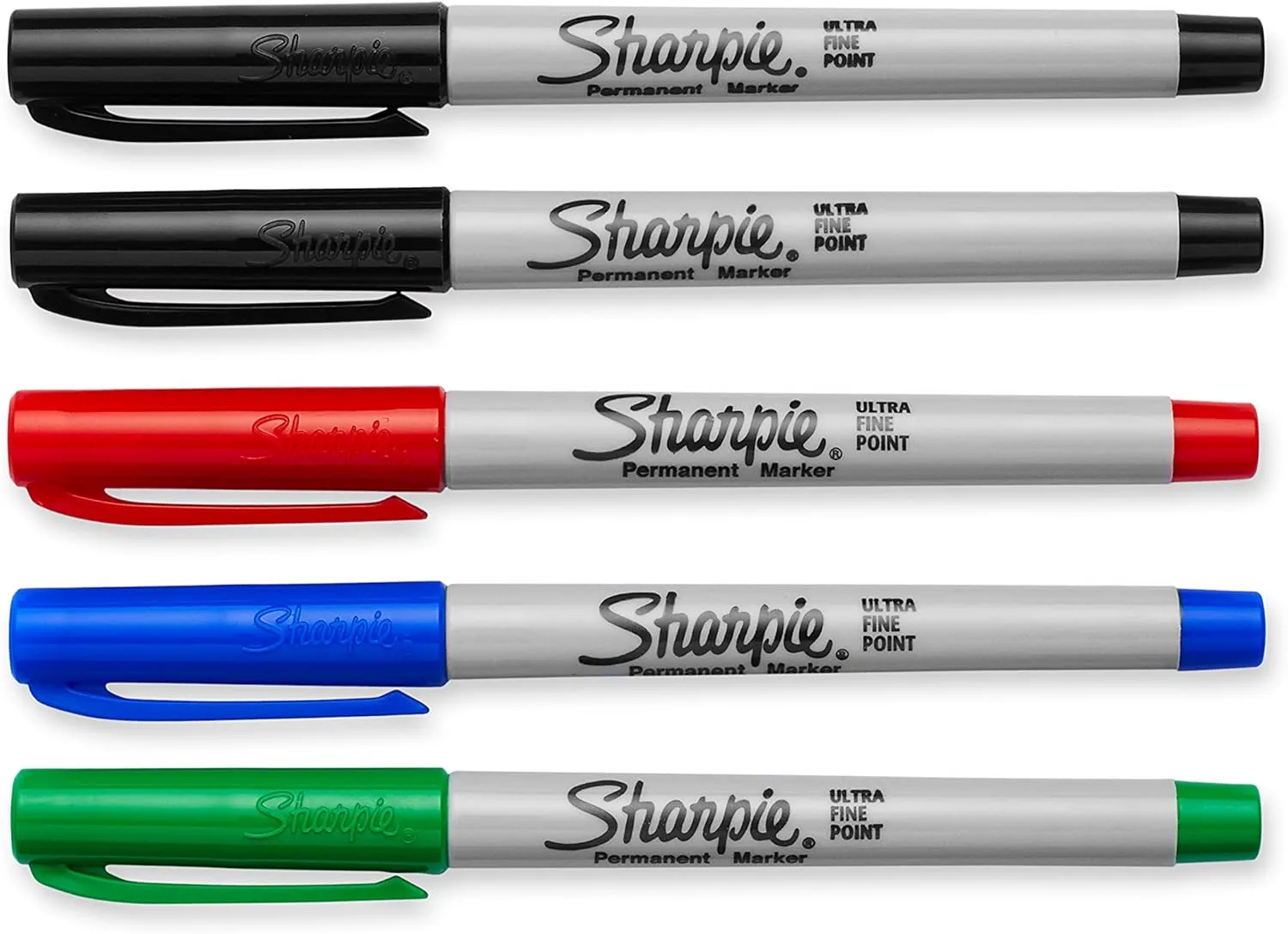Sharpie Permanent Ultra-Fine Point Markers, Assorted Colors, Pack of 5