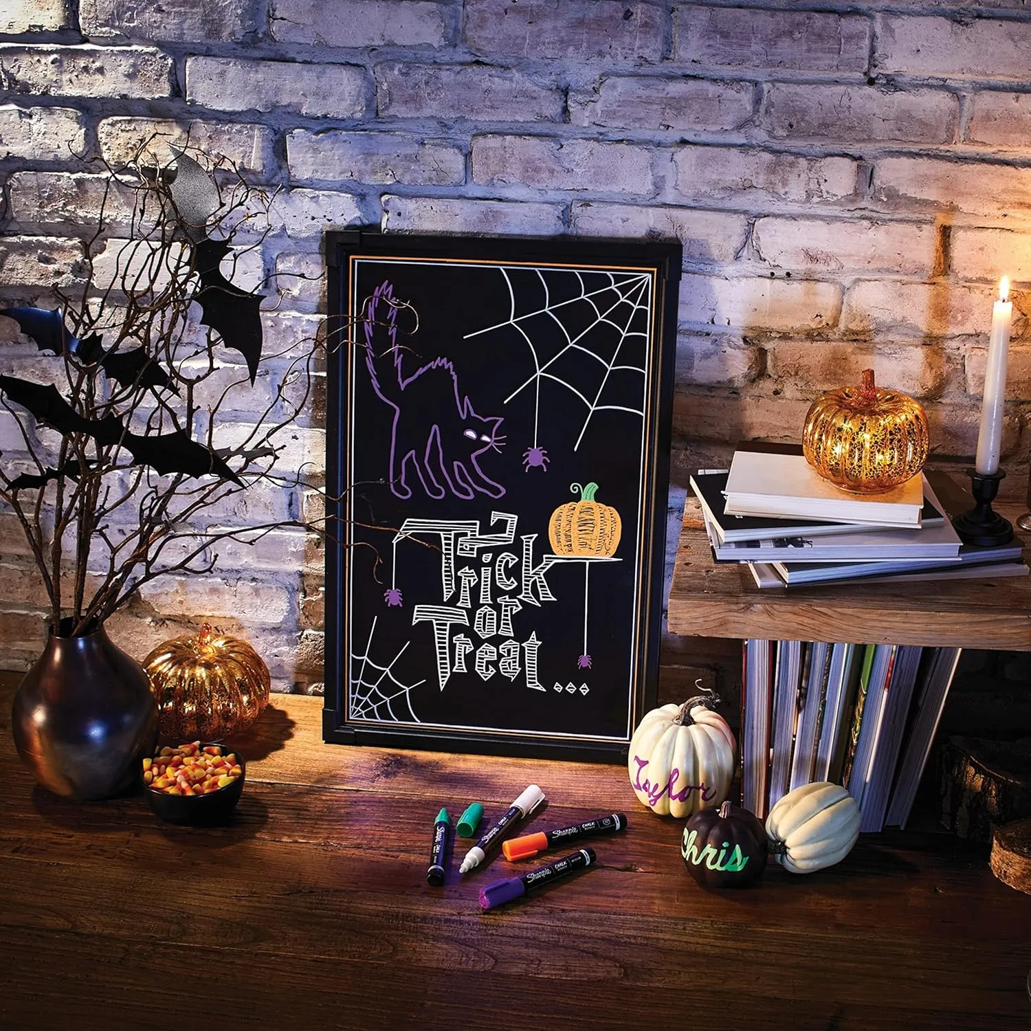 SHARPIE Wet-Erase Chalk Markers, Medium Point, Assorted Colors