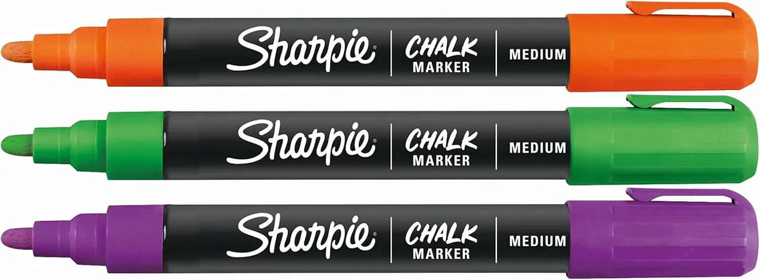 SHARPIE Wet-Erase Chalk Markers, Medium Point, Assorted Colors