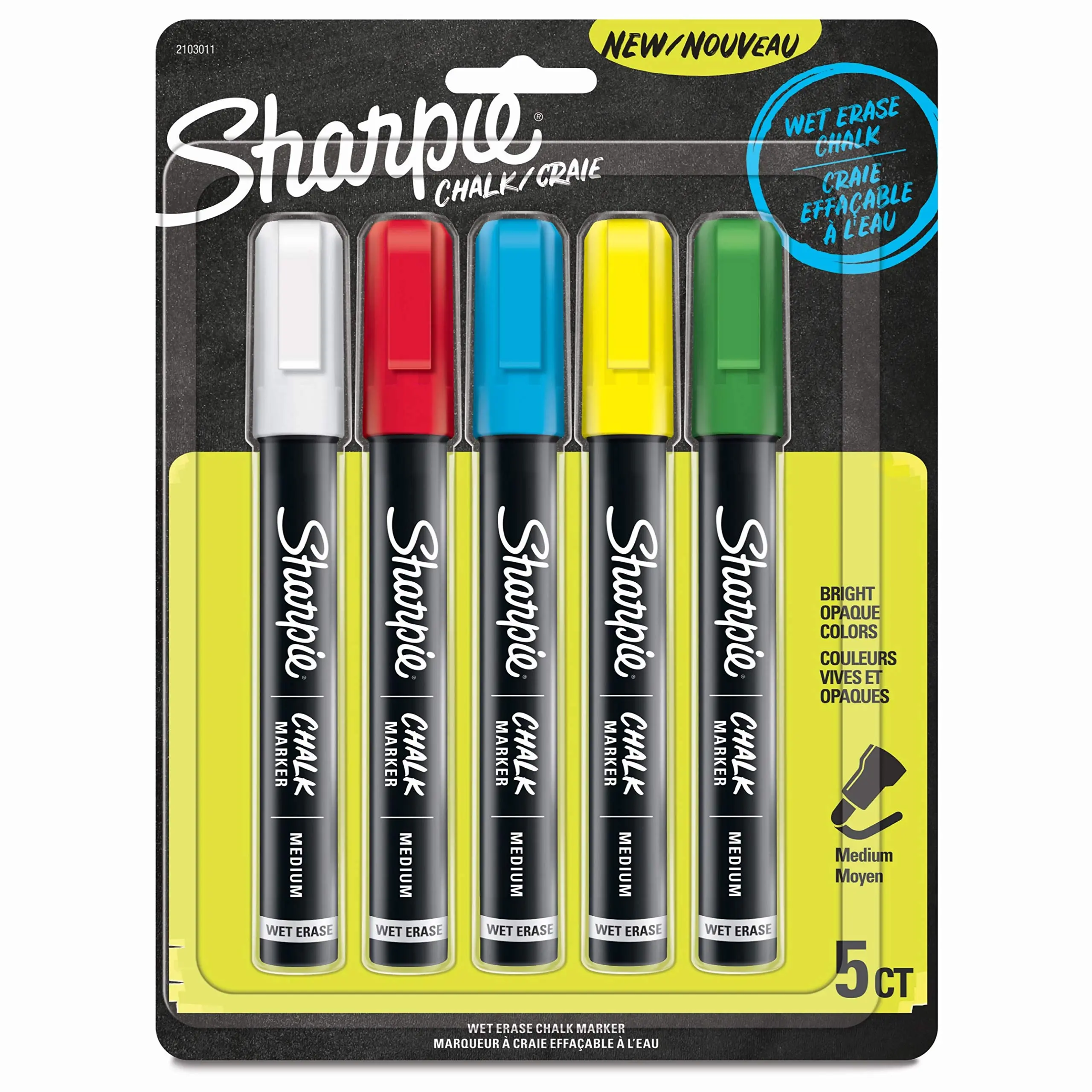 SHARPIE Wet-Erase Chalk Markers, Medium Point, Assorted Colors