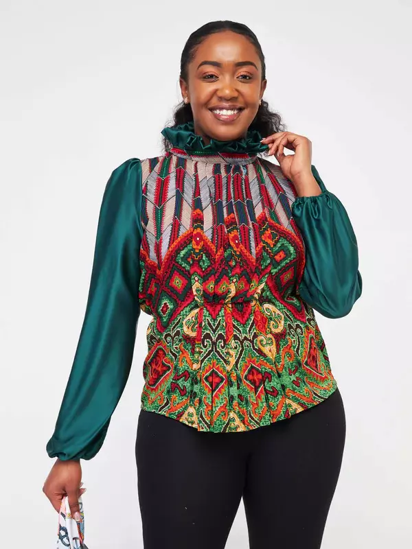 Silk House Collection Kyomi Top - Green