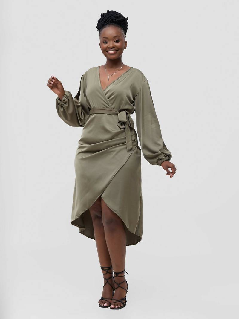 Silk House Zahra Dress - Olive Green