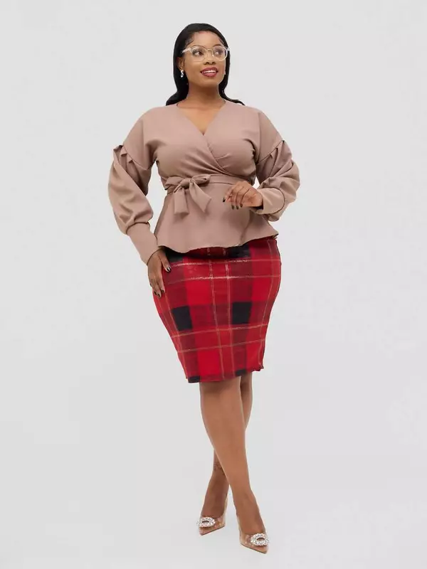 Silk House Collections Mia Skirt - Plaid Red