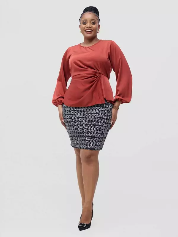 Silk House Collection Raya Top - Burnt Orange