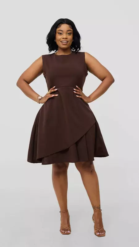 Silk House Collection Curvy Plus Size Brielle Dress - Brown