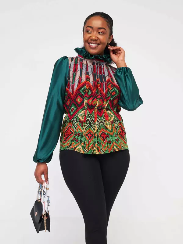 Silk House Collection Kyomi Top - Green