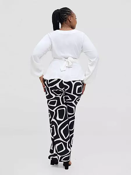 Silk House Collection Rana Pants - Black Abstract Print