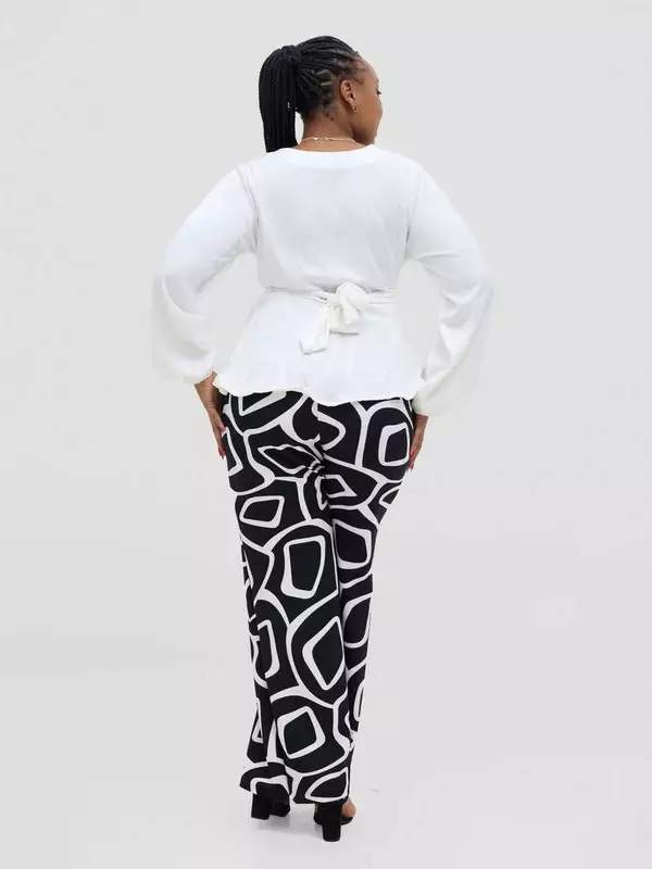 Silk House Collection Rana Pants - Black Abstract Print