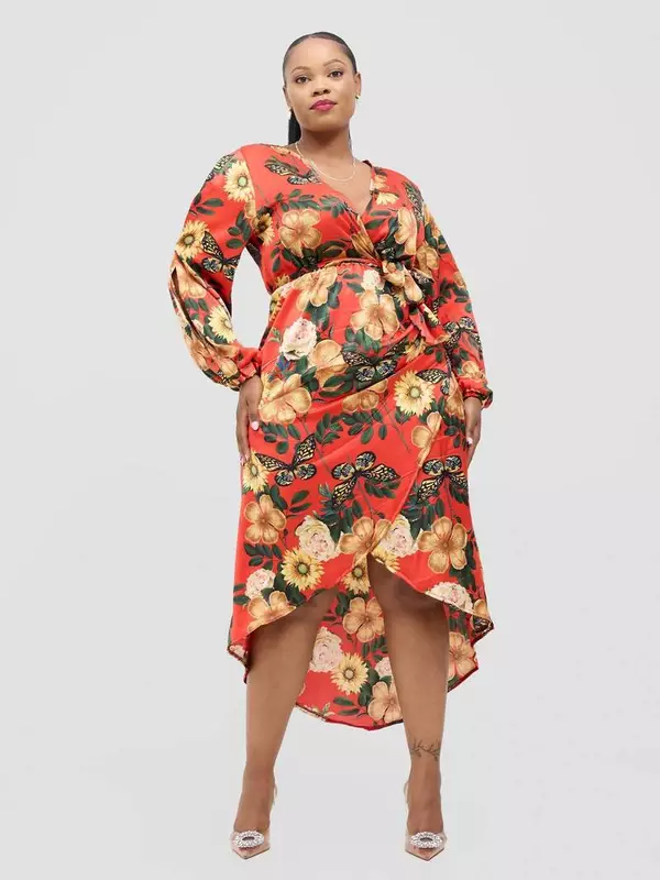 Zahra Dress - Red Floral Print