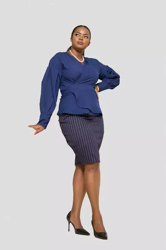 Silk House Collection Maya Top - Navy Blue