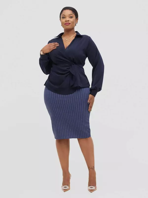 Silk House Collection Liora Top - Navy Blue
