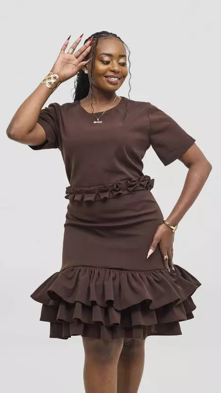 Silk House Collection Curvy Plus Size Asha Skirt Set - Black / Blue