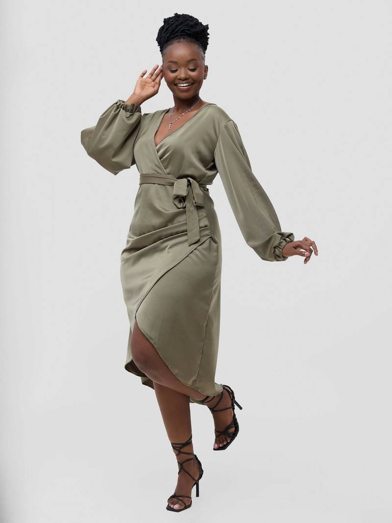 Silk House Zahra Dress - Olive Green