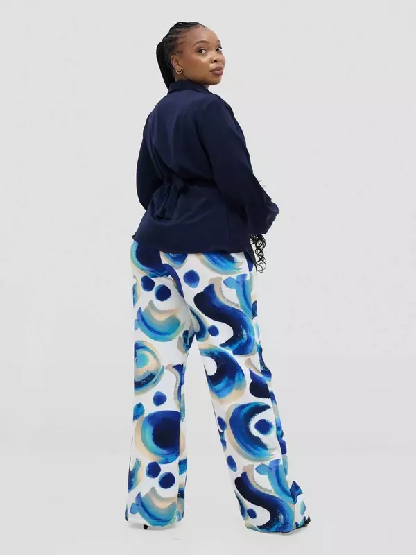 Silk House Collection Rana Pant - Blue Abstract Print