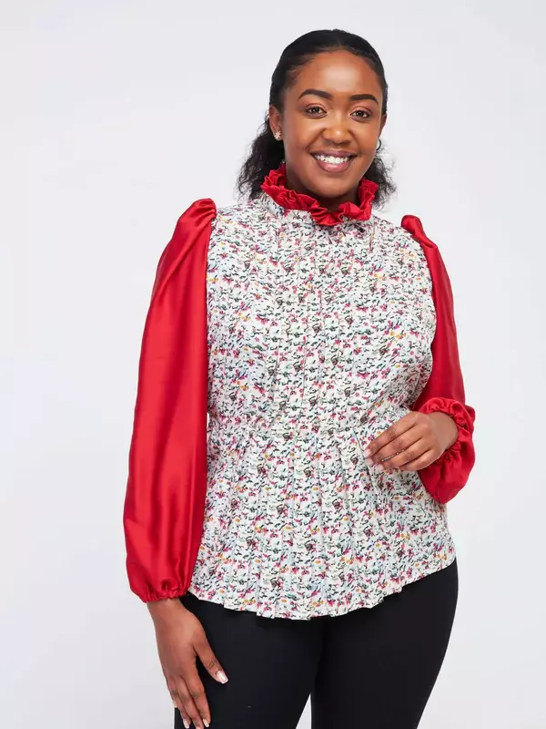Silk House Collection Kyomi Top - Red