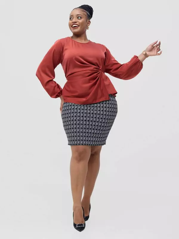 Silk House Collection Raya Top - Burnt Orange
