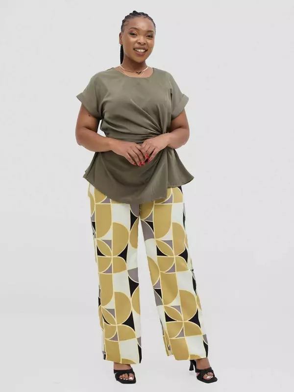 Silk House Collection Rana Pant - Green Print