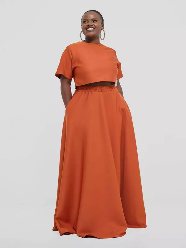 Silk House Collection Kalisi Skirt Set - Burnt Orange