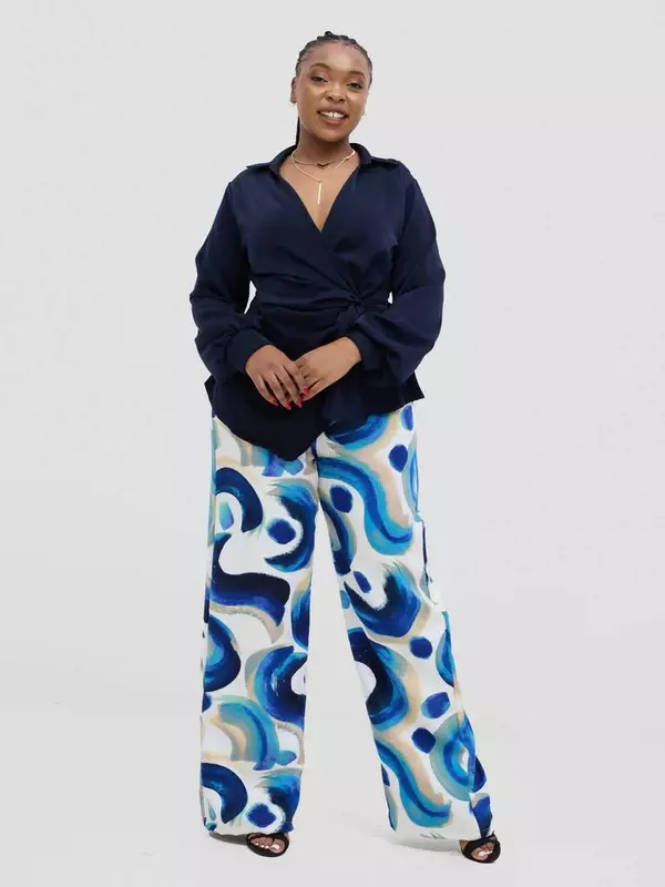 Silk House Collection Liora Top - Navy Blue