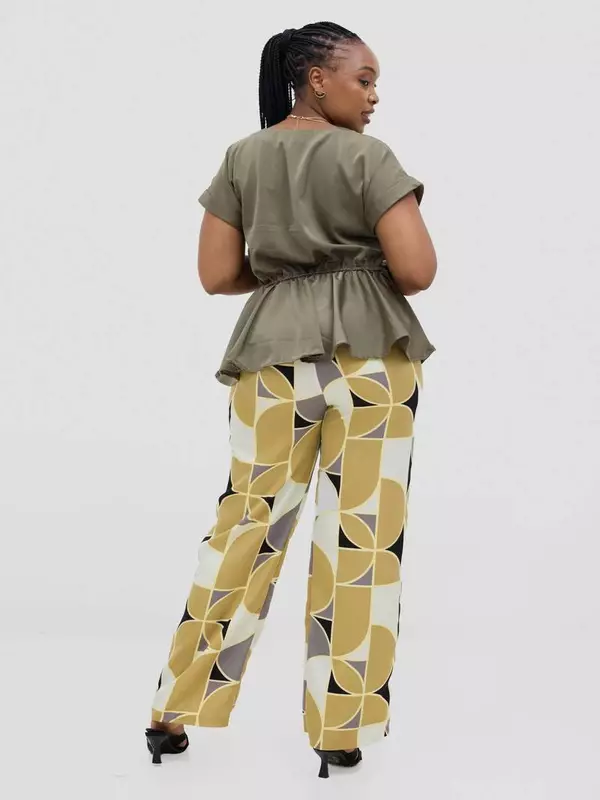 Silk House Collection Rana Pant - Green Print