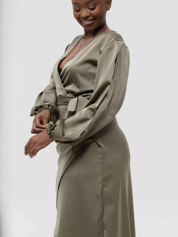 Silk House Zahra Dress - Olive Green