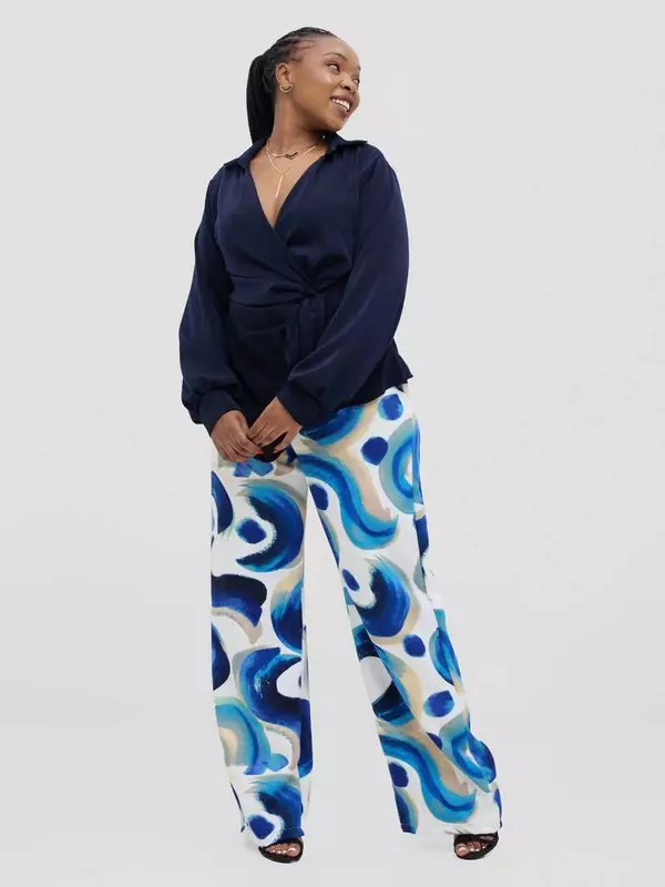 Silk House Collection Liora Top - Navy Blue