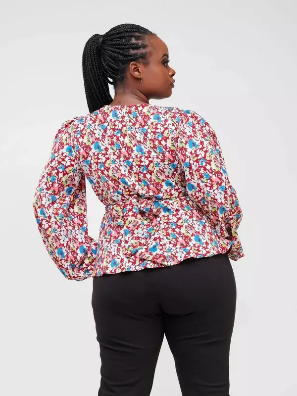 Silk House Collection Veva - Red Floral Print (Copy)