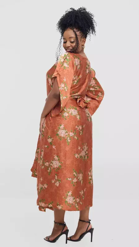 Silk House Collection Elodie Kaftan - Orange Print
