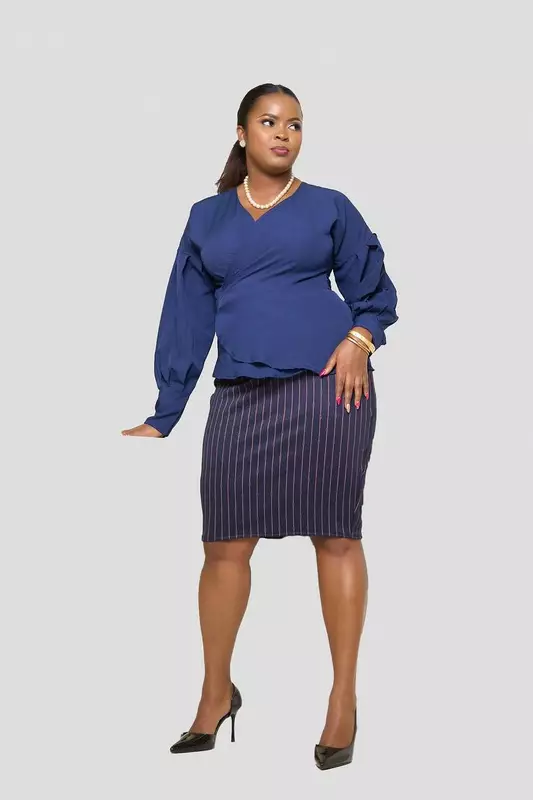 Silk House Collection Maya Top - Navy Blue