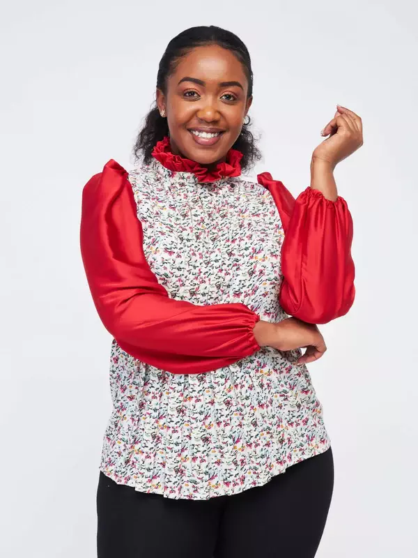 Silk House Collection Kyomi Top - Red