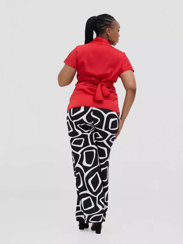 Silk House Collection Rana Pants - Black Abstract Print