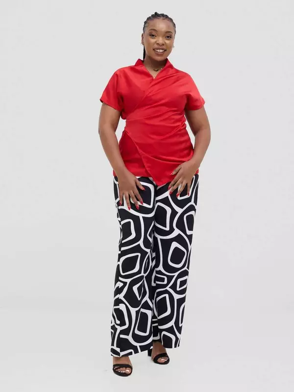 Silk House Collection Rana Pants - Black Abstract Print