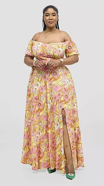 Silk House Collection Curvy Plus Size Twirl Dress - Floral