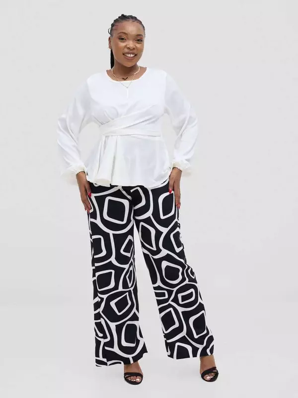Silk House Collection Rana Pants - Black Abstract Print