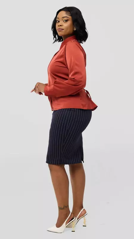 Silk House Collection Curvy Plus Size Rosa Top - Burnt Orange