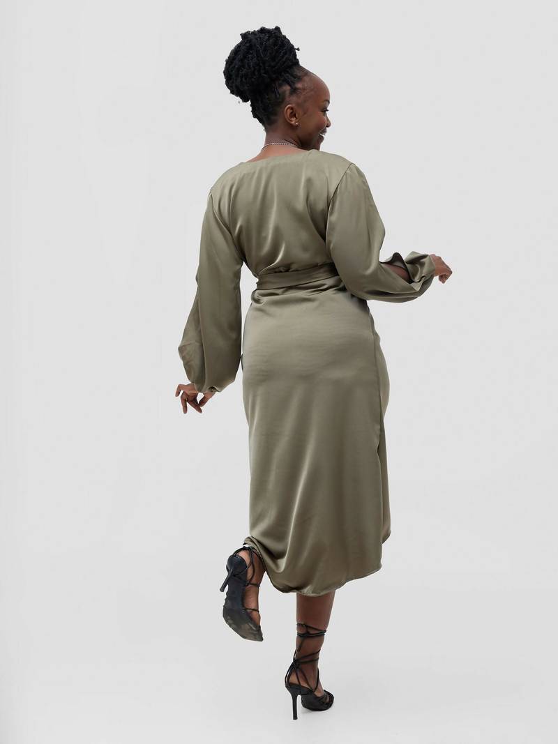 Silk House Zahra Dress - Olive Green