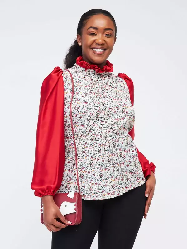 Silk House Collection Kyomi Top - Red