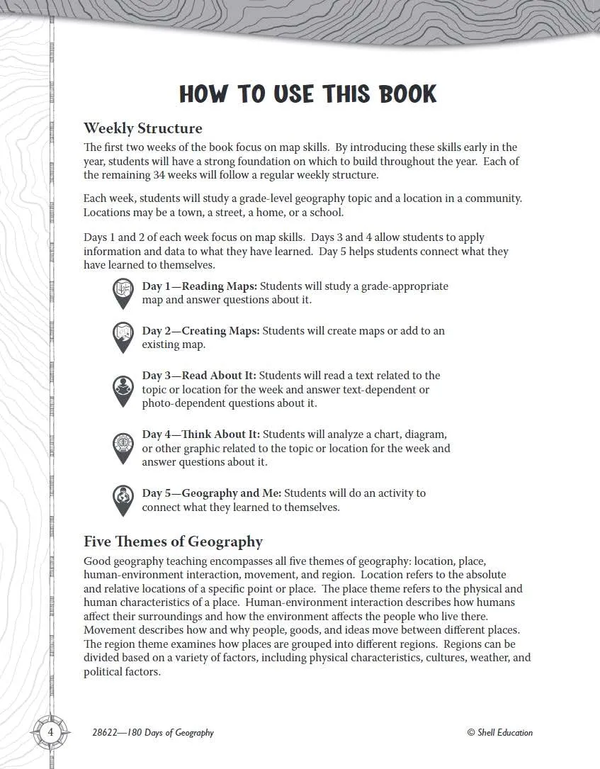 180 Days™: Social Studies, Geography for 1st Grade Practice Workbook for Classroom and Home
