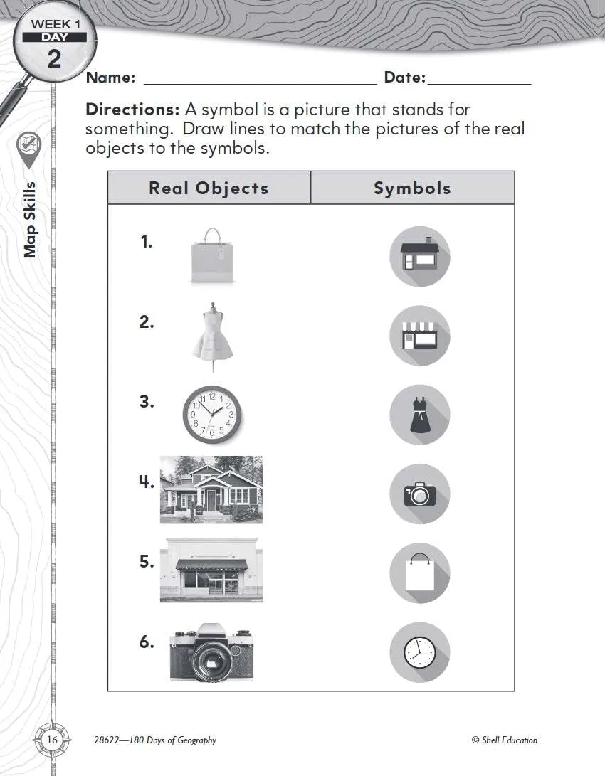 180 Days™: Social Studies, Geography for 1st Grade Practice Workbook for Classroom and Home