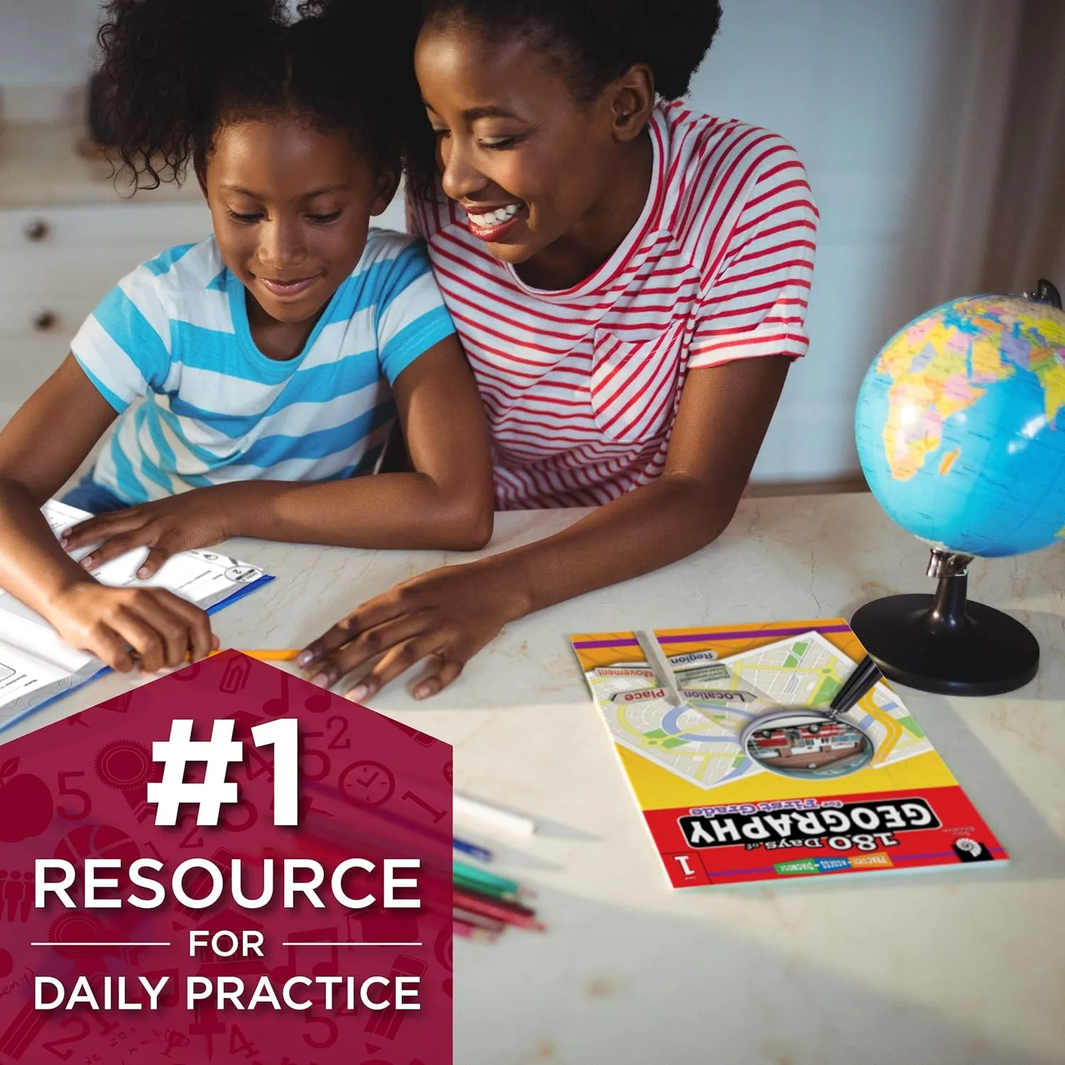180 Days™: Social Studies, Geography for Kindergarten Practice Workbook for Classroom and Home