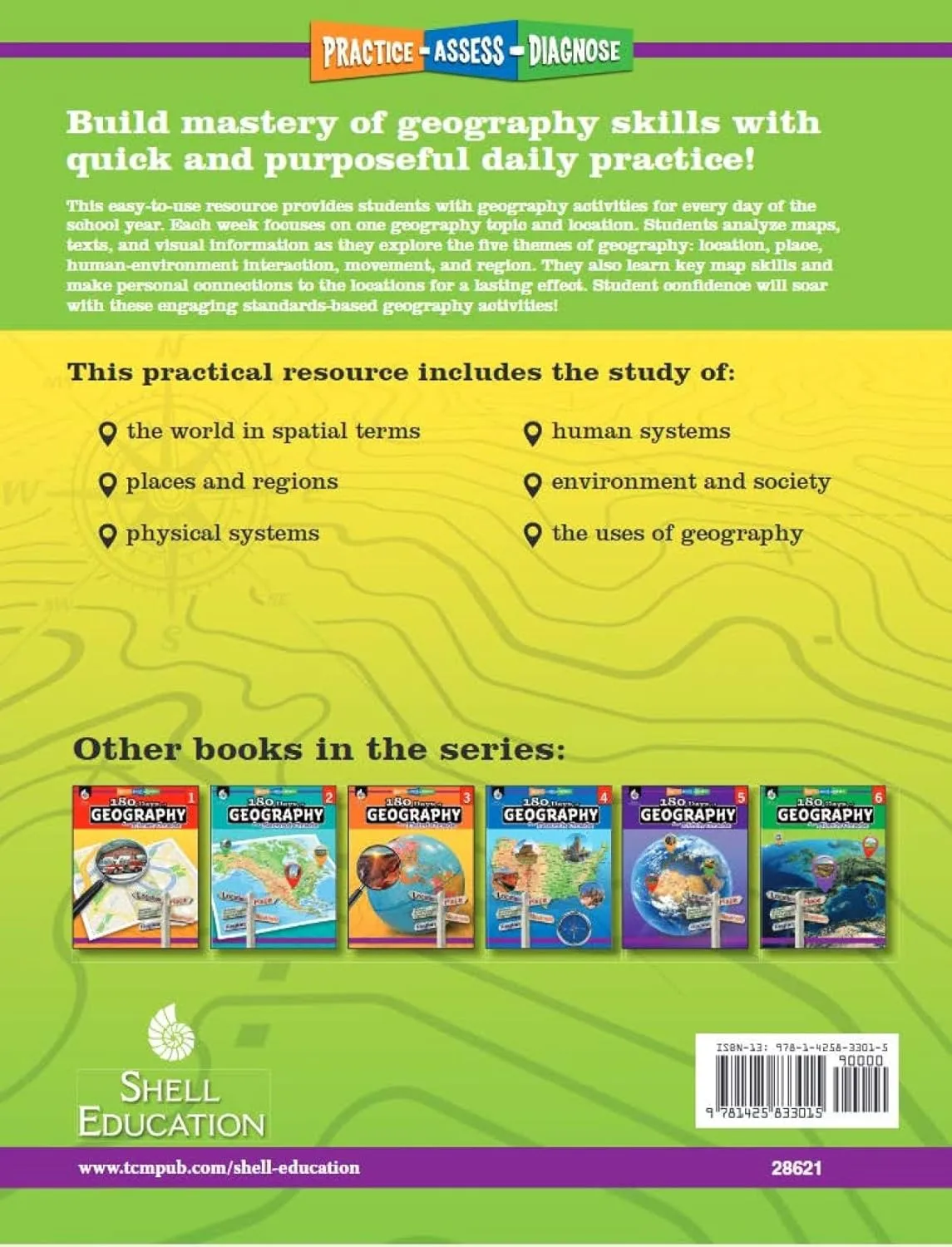 180 Days™: Social Studies, Geography for Kindergarten Practice Workbook for Classroom and Home