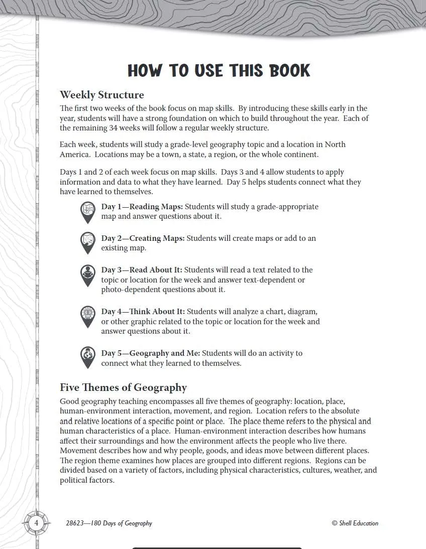 180 Days™: Social Studies, Geography for 2nd Grade Practice Workbook for Classroom and Home
